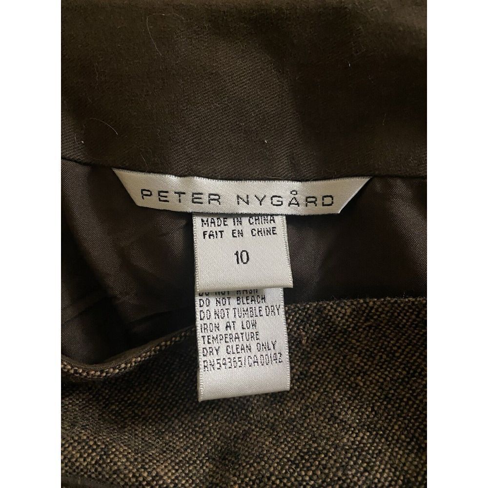 Peter Nygard Wool Embroidered Brocade Textured Skirt Removable Fur Trim Size 10 - Picture 14 of 16